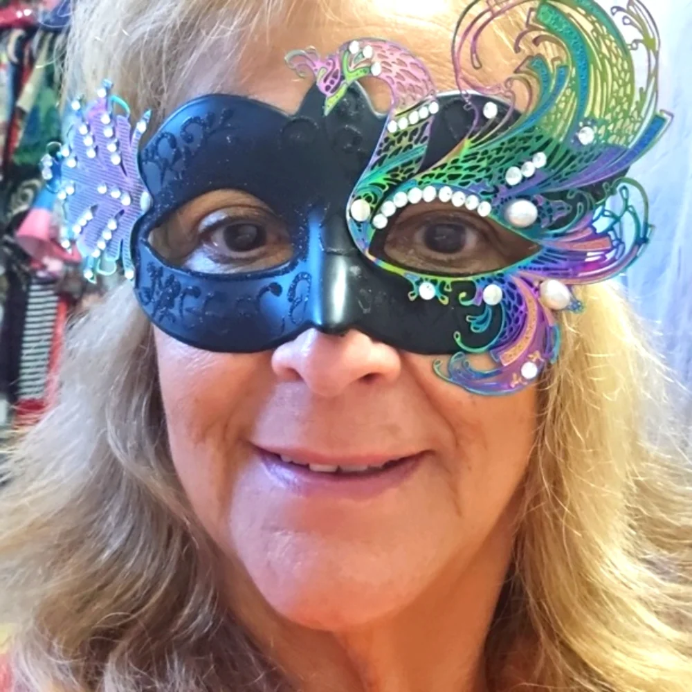 Mask Black Purple Stones Beautiful Piece For Halloween Irradescent Colors